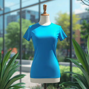 Camiseta de poliéster y elastano para mujer, suave, elástica, informal, de manga corta, cómoda para uso diario - Product Image 3