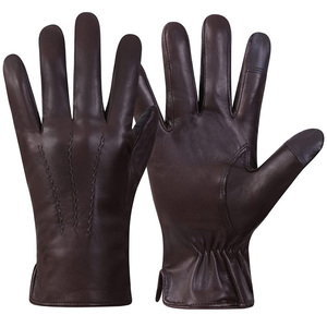 Gants de vélo en cuir pour l'hiver/été, longueur poignet, thermiques, non doublés, décontractés, pour le cyclisme, les voyages, l'extérieur, l'usage quotidien, les fêtes - Product Image 1