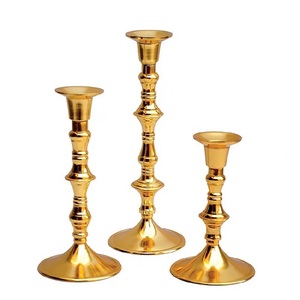 Contemporary design Gold <b>brass</b> candle holder set luxury <b>candlestick</b> stand wedding centerpiece offers in customization options - Product Image 2