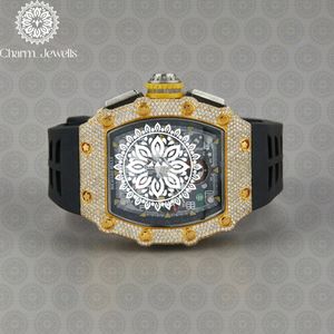 Charm_Jewells Luxury Stainless Steel Watch 40mm Case Analog Mechanical Movement Men's Vintage Fashion Diamond Accents 10 <b>Bar</b> - Product Image 2