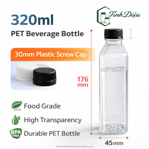 ขวดเครื่องดื่มพลาสติก PET ขนาด 320 มล. คุณภาพดี บรรจุภัณฑ์พรีเมียมสำหรับน้ำผลไม้และชานม - Product Image 2