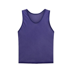 Unisex Printed Front <b>Purple</b> Mesh Training <b>Vest</b> Neck Sleeveless Breathable Lightweight Sports Practice <b>Top</b> All Seasons Adult - Product Image 1