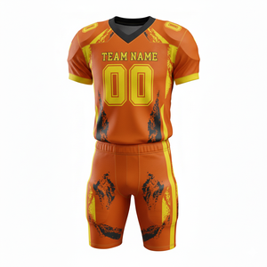 Maillots de football personnalisés durables imprimés par transfert thermique, ensemble uniforme de football américain respirant, grandes tailles 100% - Product Image 4