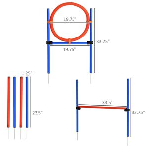 Set per Addestramento Agility per Cani con Ostacoli in PVC, Pali per Intreccio e Borsa per il Trasporto per Esercizio all'Aperto - Product Image 3