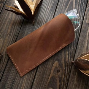 Sleek Classic Luxury Genuine Leather <b>Glasses</b> Holder Lightweight Water Resistant Travel Eyewear Sleeve Multi-Functional LGC-0126 - Product Image 2