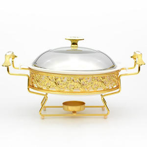 Hotel Style Classic Metal Chafing Dish <b>Set</b> with Stainless Steel Fuel Burner for Keeping Food Warm at Events & Buffets - Product Image 6