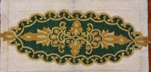 Handmade Customized Luxury Eco-Friendly Fabric <b>Table</b> <b>Runner</b> <b>Green</b> Gold Classic Embroidered Design Mats Pad - Product Image 2