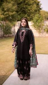 Fully <b>Stitched</b> & Ready to Wear Women’s Ethnic Wear Heavy Embroidery Sequence Work Top Bottom and Dupatta Set for Womens - Product Image 2
