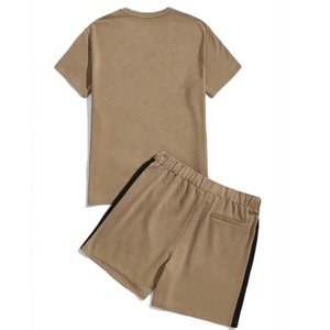 2021 Custom Logo Spring Men's <b>Sweat</b> <b>Set</b> Two-Piece Shirt and Shorts Polyester/Cotton Custom Color - Product Image 2