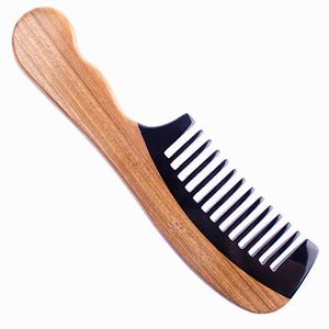 Peigne en bois naturel au design unique, fait main, à dents larges, pour cheveux bouclés, épais et longs, disponible à un prix compétitif - Product Image 6