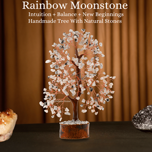 Árbol de la Vida de Cristal de Piedra Lunar Arcoíris al por Mayor con Alambre de Cobre, Piedras Curativas, Decoración para el Hogar - Product Image 3