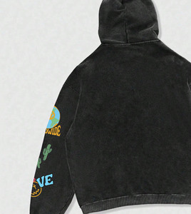 Sweat-shirt à capuche pour homme, élégant et confortable, 100% coton, lavage à l'acide, polaire d'hiver, imprimé numérique, séchage rapide - Product Image 5