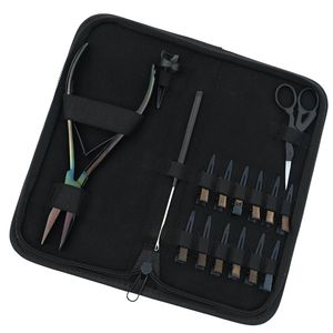 Professional Hair Extension <b>Tool</b> <b>Kit</b> Microbeads Crimping Plier Hair Pull Hook <b>Tool</b> <b>Mini</b> Scissor Sectioning Clips Set - Product Image 6