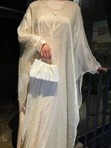 Women's Modest Muslim Abaya Robe 100% Cotton Eco-Friendly Floor-Length Loose Fit Solid Color Long Sleeves - Product Image 2