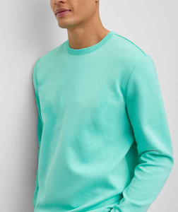 Sweat-shirt polaire surdimensionné pour homme, col rond, couleur unie, personnalisable, avec logo brodé, vente en gros de mode - Product Image 2