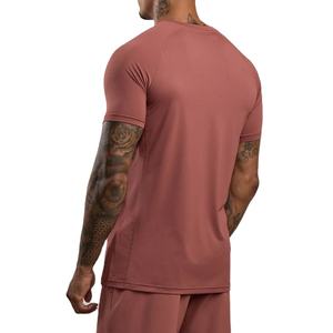 Vêtements de sport pour hommes, t-shirt de sport respirant et écologique en coton 100% pour la course à pied et la musculation, coupe ajustée, 180 g/m², vente en gros - Product Image 2