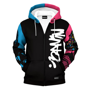 Sweats à capuche avec fermeture éclair et logo personnalisé unisexe avec sublimation sweat à capuche zippé coloré pour hommes femmes enfants - Product Image 1