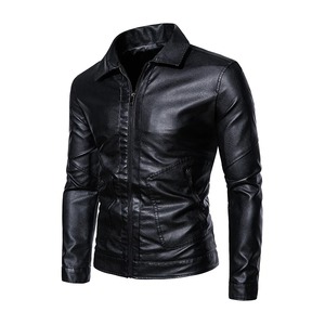 Veste en cuir de moto pour homme, nouvelle mode 2025, coupe slim, stock, extérieur en laine avec décoration en fourrure - Product Image 5