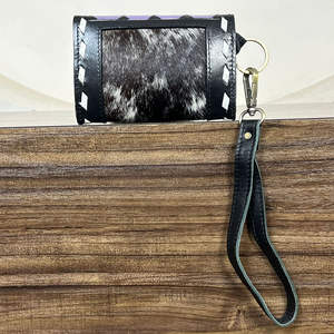 Fashionable High Quality Hand Tooled Cowhide Leather <b>Coin</b> <b>Purse</b> Checkered Pattern Stylish Western Women <b>Coin</b> Case & Key Wallet - Product Image 5