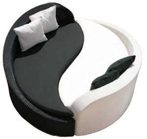 2022 moderne extérieur en osier transat Patio rotin chaise longue lune Style tissu pour plage hôtel école mobilier d'extérieur - Product Image 3