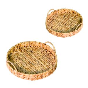 Handcrafted WATER HYACINTH TRAY FRUIT STORAGE BASKET Natural Home Storage Tray - Product Image 1