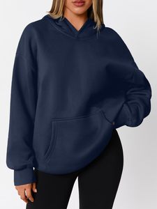 Sudaderas con capucha extragrandes de algodón liso de alta calidad personalizadas al por mayor para mujer, sudadera extragrande para mujer, antiencogimiento, deportiva - Product Image 5