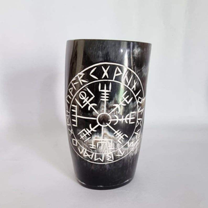 Verres à shot en corne naturelle pour vodka et tequila, design poli motif cœur, qualité supérieure, style viking, vente en gros - Product Image 5