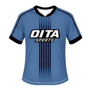Conjunto de Rugby Azul Acero y Negro, Jersey de Manga Corta con Cuello Redondo y Pantalones Cortos a Juego, Transpirable, para Entrenamiento Deportivo en Equipo - Product Image 3