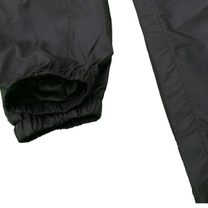 Unisex Black Hooded Tracksuit Set Full Sleeve Zipper Closure Windproof Casual Sporty Style Lightweight Polyester Spring Adult - Product Image 3