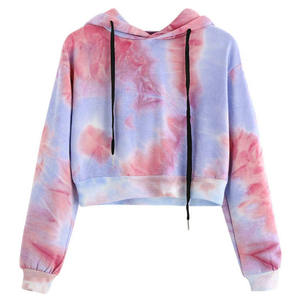 Sweat-shirt à capuche court en molleton imprimé uni pour femme, anti-boulochage, hiver, poches brodées, manches longues - Product Image 2