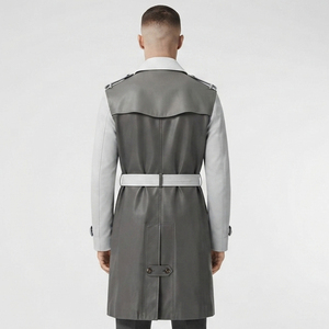 <b>Men</b> Genuine Leather Trench <b>Coat</b> <b>Mens</b> Waist Belt Leather <b>Long</b> <b>Coat</b> <b>Men</b> Turn-Down-Collar Leather Trench <b>Coat</b> - Product Image 2