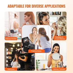 Organizador de Maquillaje Profesional Grande de 3 Niveles con Asa de Transporte, Ruedas y Correa, Estuche Rodante para un Almacenamiento Práctico - Product Image 6