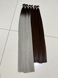 Wholesale Straight Human <b>Hair</b> Bulk <b>Extensions</b> Ombre Blonde Brown for <b>Braiding</b> - Product Image 5