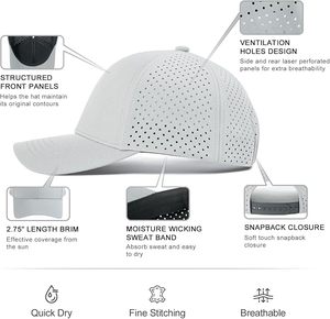 <b>Light</b> Gray 6-Panel Mesh Snapback Cap Breathable Adjustable Unisex Outdoor Casual <b>Hat</b> Spring Summer Adult - Product Image 6