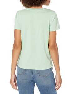 Camiseta de Cuello Redondo Verde Menta de Alta Calidad para Mujer, Manga Corta, Corte Regular, Informal, 100% Algodón Jersey, Transpirable, Primavera Verano - Product Image 6