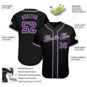 Maillot de softball personnalisé noir, violet et blanc pour femmes – Respirant, anti-humidité, tenue de sport d'équipe, uniformes de jeu athlétiques en gros - Product Image 2