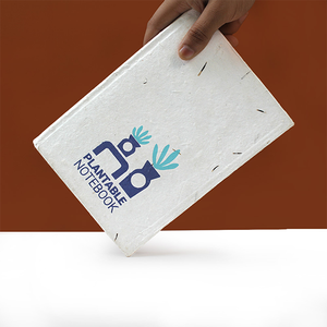 Agenda en papier semable A5 avec logo personnalisé |   Carnet de notes écologique en gros, reliure parfaite, recyclé |   192 pages lignées 80 g/m² - Product Image 4