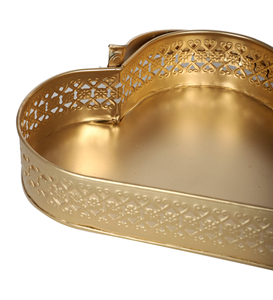 Cesta de Metal en Forma de Corazón, Cesta Decorativa para Almacenamiento de Flores, para el Hogar, Templo, Sala de Oración, Decoración Pooja, Organizador de Mesa - Product Image 5