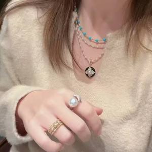 Collar de Perlas de Agua Dulce Naturales Estilo Hepburn Francés para Mujer, Colgantes de Perlas Fuertes Minimalistas de Lujo Retro de Alta Gama - Product Image 4