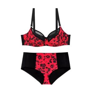 Conjunto de Ropa Interior Deportiva de Dos Piezas Color Rojo Vino, Moderno, para Mujer, de Algodón, Sujetador Deportivo y Braguitas, 100% Algodón - Product Image 6