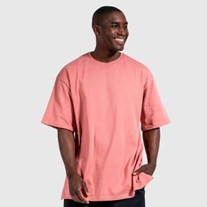 Custom Men Oversized Pink T Shirt 100% Cotton Heavyweight Streetwear Blank Tee Casual OEM Supplier Puff Print - Product Image 6