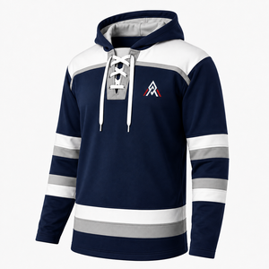 Sweat à capuche de hockey sur glace de haute qualité, impression personnalisée sur le devant, logo d'équipe personnalisé, polyester/coton, respirant, séchage rapide - Product Image 6