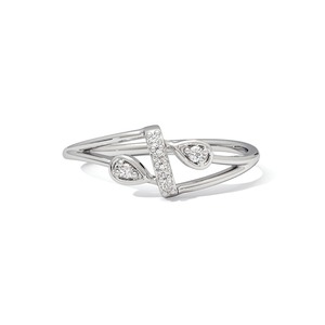 Bague minimaliste en argent sterling 925 avec diamant naturel, design feuille, pour femme - Product Image 2