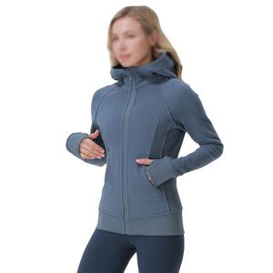 Tout nouveau sweat à capuche zippé épais pour femmes d'hiver pour Fitness Yoga course et exercice col à capuche avec décoration à paillettes - Product Image 2