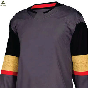 Jersey de Hockey sobre Hielo Unisex AIFRAN, Ecológico, con Bordado 3D, Manga Corta, Cuello en V, Bloques de Color, Uniforme de Equipo Sublimado - Product Image 5