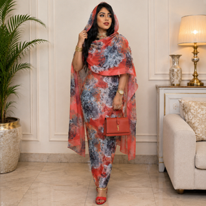Toub imprimé numérique à motifs floraux |   Voile 100% coton non cousu, tissu africain pour femmes, vêtements traditionnels élégants ethniques et culturels - Product Image 3