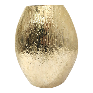 Vase de sol moderne shabby chic en fer martelé finition or fait main pour la décoration de la maison - Product Image 1