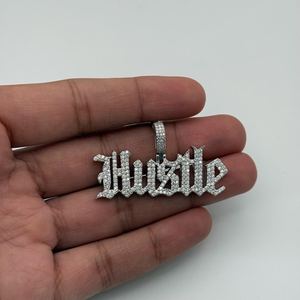 Colgante de Lujo con Letra Personalizada VVS, Diamante Moissanite, Plata de Ley 925, Micro Pavé, Estilo Hip Hop, para Uso Unisex - Product Image 2