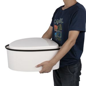 WC Portatile con Tappetino Antiscivolo Bianco - Toilette Comoda e Stabile per Uso Esterno - Product Image 1
