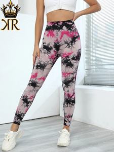 Leggings de yoga tricotés taille haute avec impression de logo personnalisé avec contrôle du ventre Leggings de fitness et de sport de grande taille pour femmes - Product Image 3